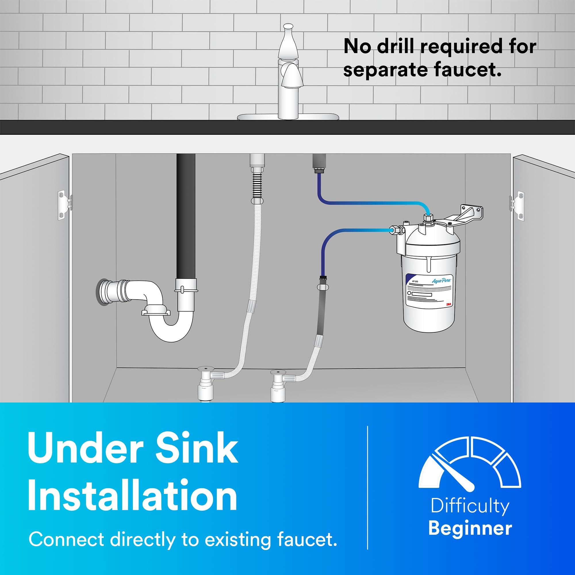 3M Aqua-Pure 3M Aqua-Pure Under Sink Water Filter System AP200, Full Flow