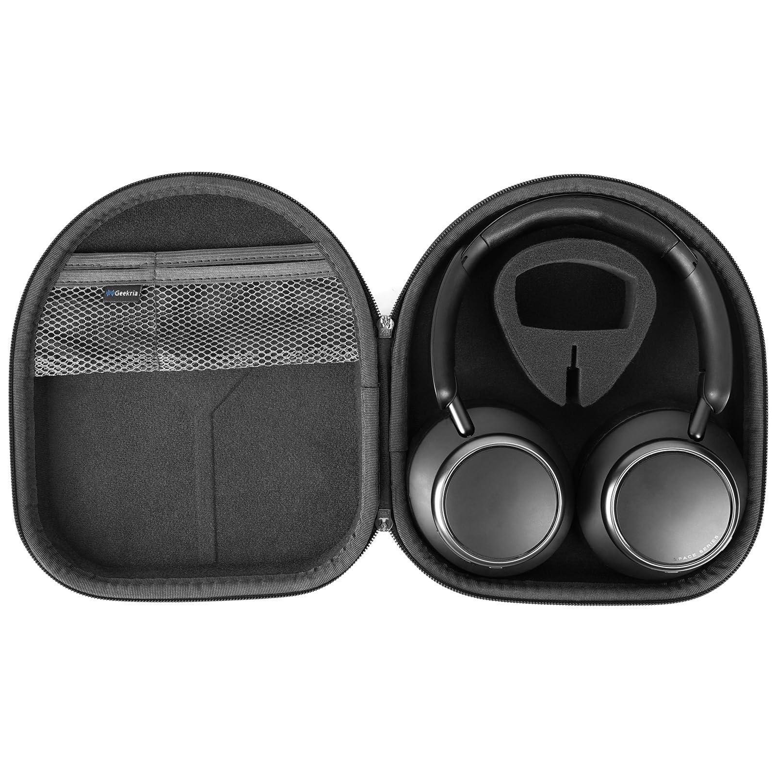 GEEKRIA Geekria Shield Case Headphones Compatible with Anker Soundcore Life Q20, Life Q30, Space Q45 Case, Replacement Protective Hard Shell Travel Carrying Bag with Cable Storage (Black)