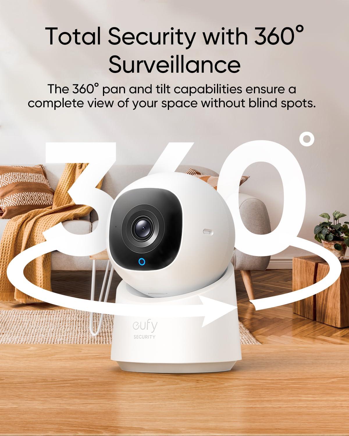 eufy Security eufy Security Indoor Cam C210, 1080p Resolution Security Camera with 360 PTZ, Plug-in Security Indoor Camera with 2.4G Wi-Fi, Human/Motion AI, Night Vision, AI Tracking (Renewed)