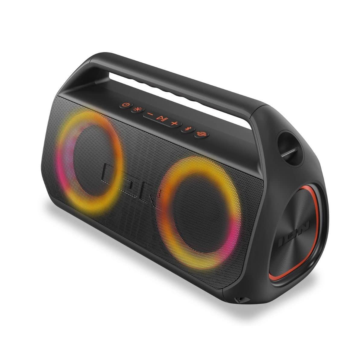 Ion ION Audio Uber Boom Ultra - Water-Resistant Bluetooth Stereo Boombox with Lights (Renewed)