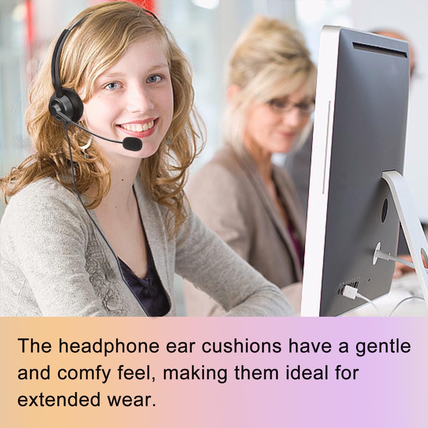 Weatwo Ear Cushions for Plantronics Headset, 50mm Replacement Headphone Earpads Covers for Plantronics HW251N 510 520 Blackwire 3210 3220 3310 3320 Jabra PRO 920 930 9450 BIZ 1500 1900 2400II-4 Pack