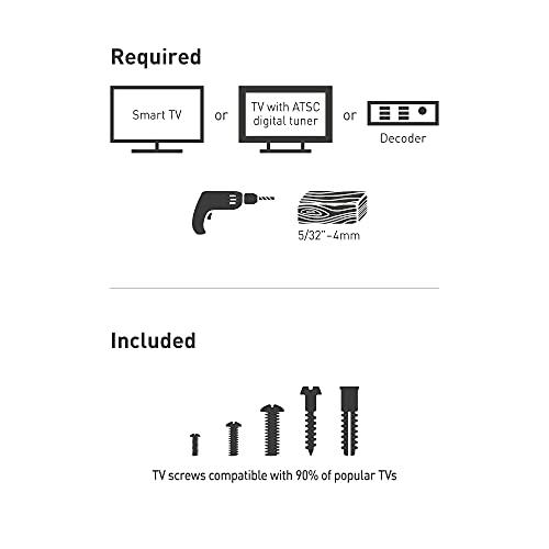 Barkan Barkan TV Wall Mount with Integrated HDTV Indoor Antenna Holds up to 110 lbs Auto Lock Patented Max Range 35 Mile Fits LED OLED LCD TVA31 Black 19 - 65 Tilt Antenna TV Mount