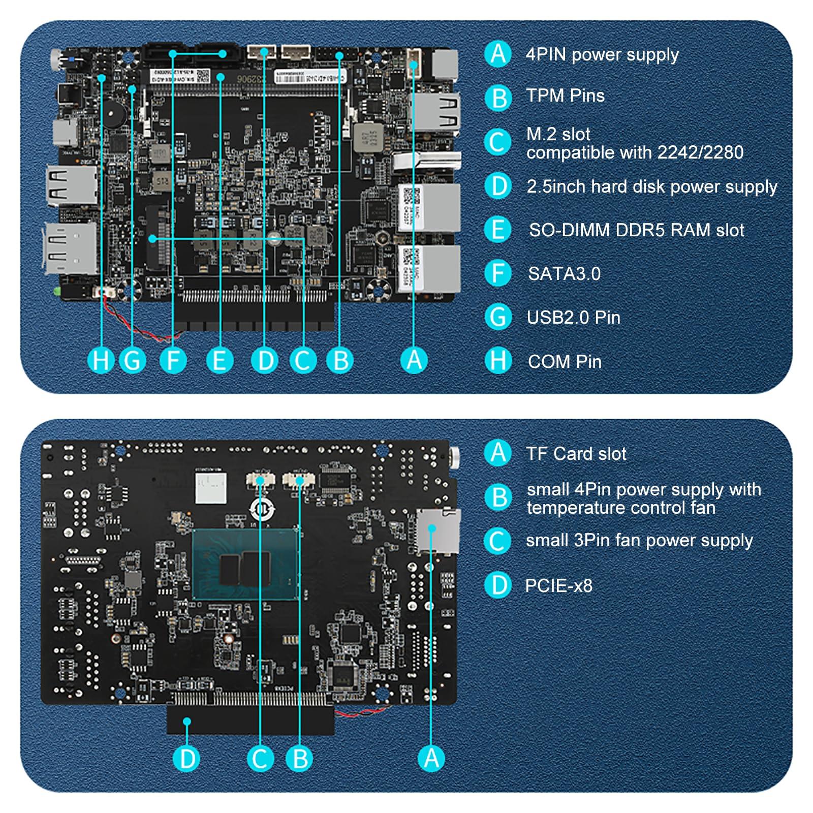 StoneStorm Fanless Mini PC Dual i226-V 2.5GbE Ports, N100 Firewall Micro Computer for DIY/3D Printing/Network Security, DDR5 RAM M.2 NVMe, Expandable PCI-e x8(PCle3.0 x4), Quadruple Display (Black, Barebone)