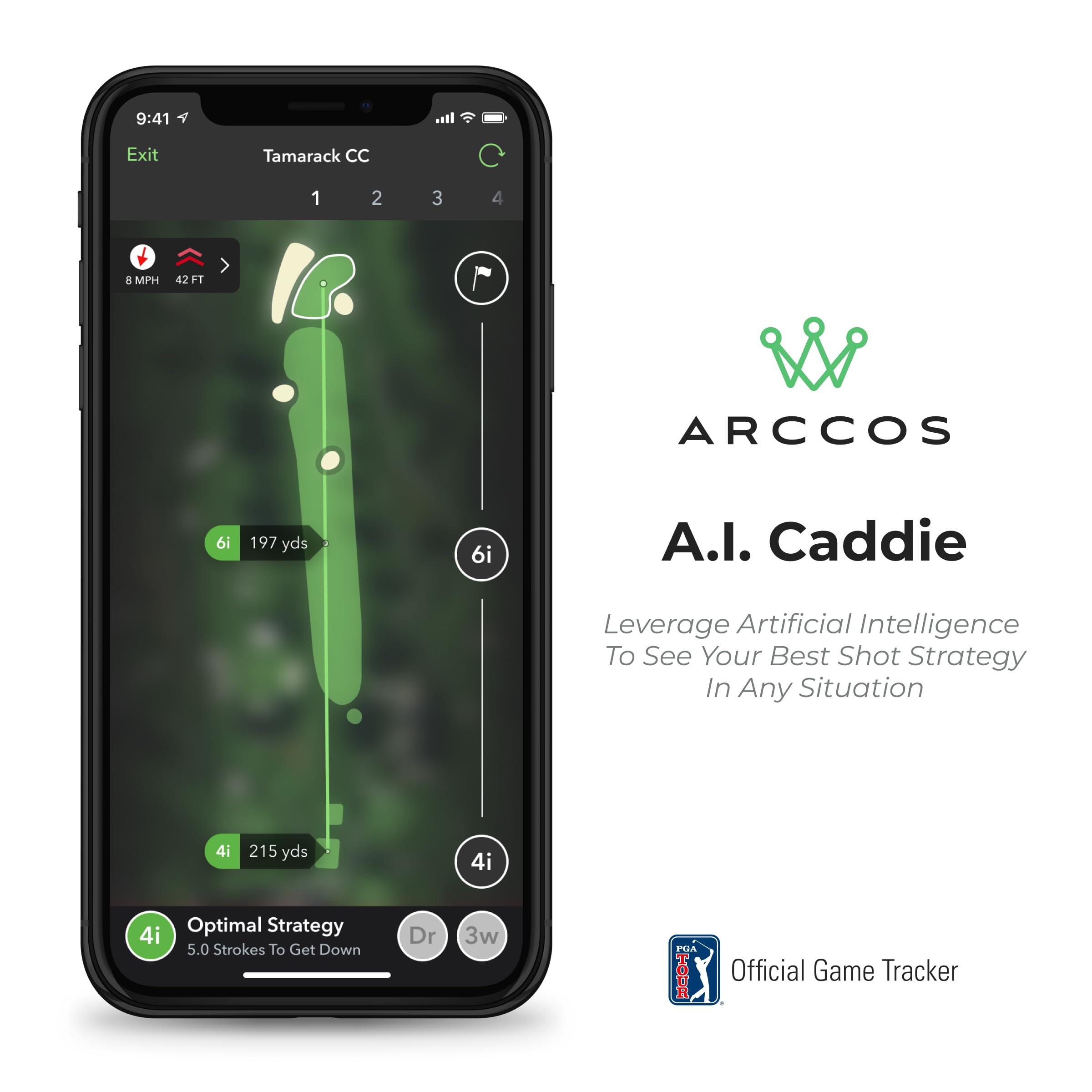 Arccos Golf Arccos Smart Sensors: Automatic Golf Game Tracking System, A.I. Powered Caddie, A.I. GPS Rangefinder & Smart Club Distances