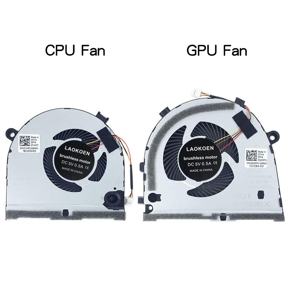 LAOKOEN New Replacement Cooling Fans for Dell G3-3579 G3 15 3579 Gaming Series Laptop CPU+GPU Fan One Pair P/N: 0GWMFV 0TJHF2 5V 0.5A (4-Pin 4-Wire)