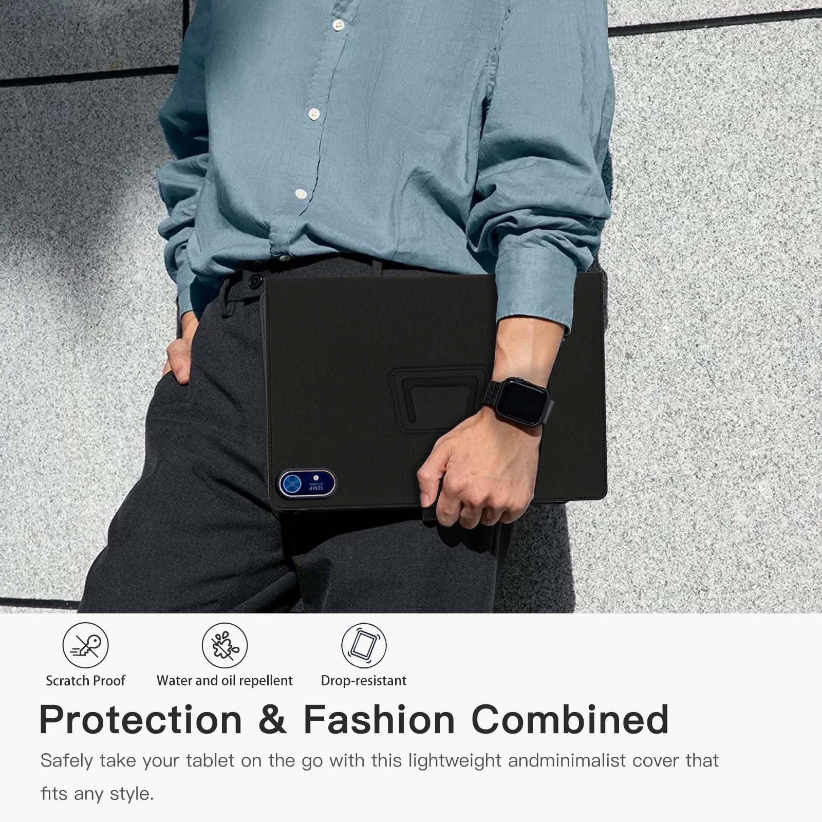 YAJOJO Tablet Case Cover for Acer Iconia Tab P11 11inch,Multi-Viewing Angles,Slim Light Shell Stand Cover for Acer Iconia Tab P11 P11-11-8113 Tablet with Hand Strap& Pencil Holder,Black