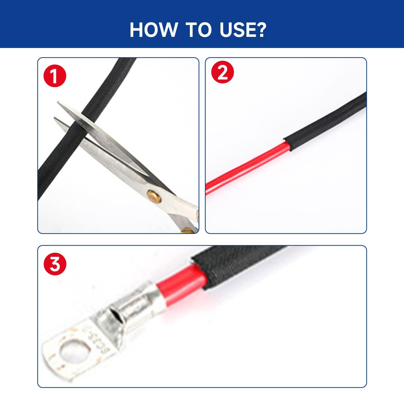 BuyUneed Braided Split Wire Loom Wrap Cable Sleeve Tube Harness Lot Sheathing Management Organize (3/8"-28ft)