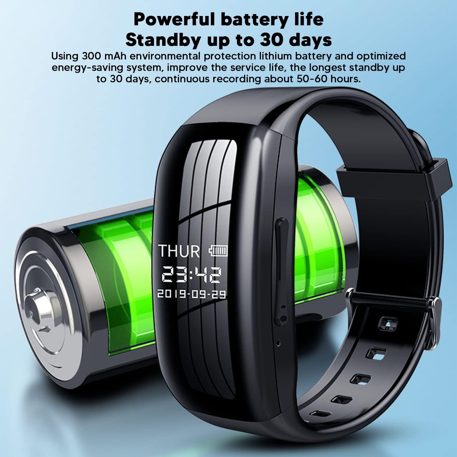 FOSA Digital Voice Recorder Watch, Sound Recording Device, Smart Watch Bracelet Voice Recorder,360 Degree Pickup, DSP Noise Reduction, Intelligent Voice Activated Recording, Timestamp (8G)