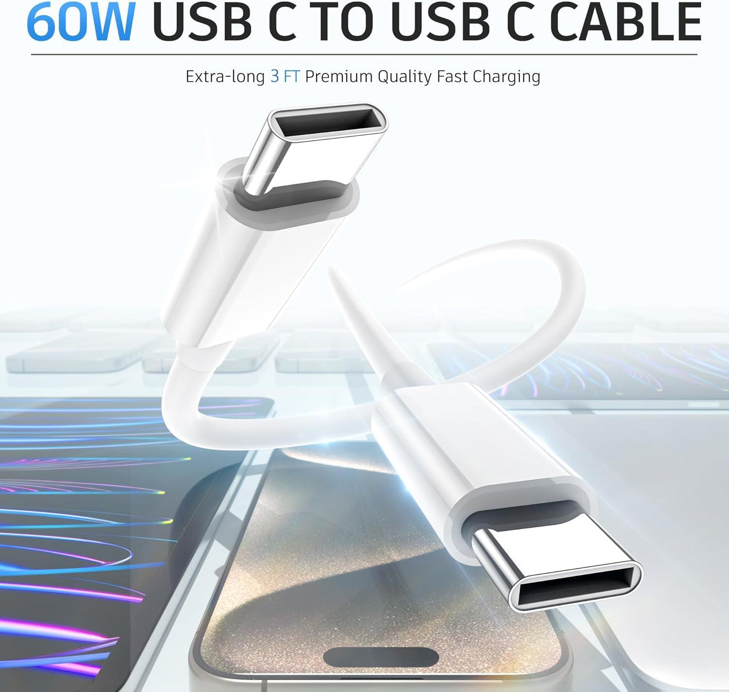 BikeAnything Fast Charging for iPad Air 13(M2)/5/4th 2Pack,20W Type C Fast Charger with USB C to C Cable for IPhone 15/Plus/Pro/Pro Max,iPad Pro 13/11-inch M4/M2,iPad Pro 12.9/11 inch 2024/22/21/20/18,iPad 10/Mini