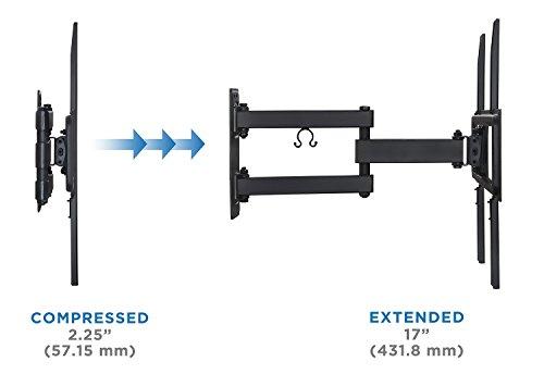 Mount-It! Mount-It! Full Motion TV Wall Mount | Swivel, Tilting, Articulating Flat Screen TV Bracket for 26-55 Inch | Arm Extension up to 17-Inch | 77lb Capacity (Black)