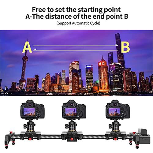GVM Great Video Maker GVM Motorized Camera Slider,31" Wireless Carbon Fiber Dolly Rail Camera Slider with APP Control, Motorized Time Lapse and Video Shot Follow Focus Shot and 120 Degree Panoramic Shooting
