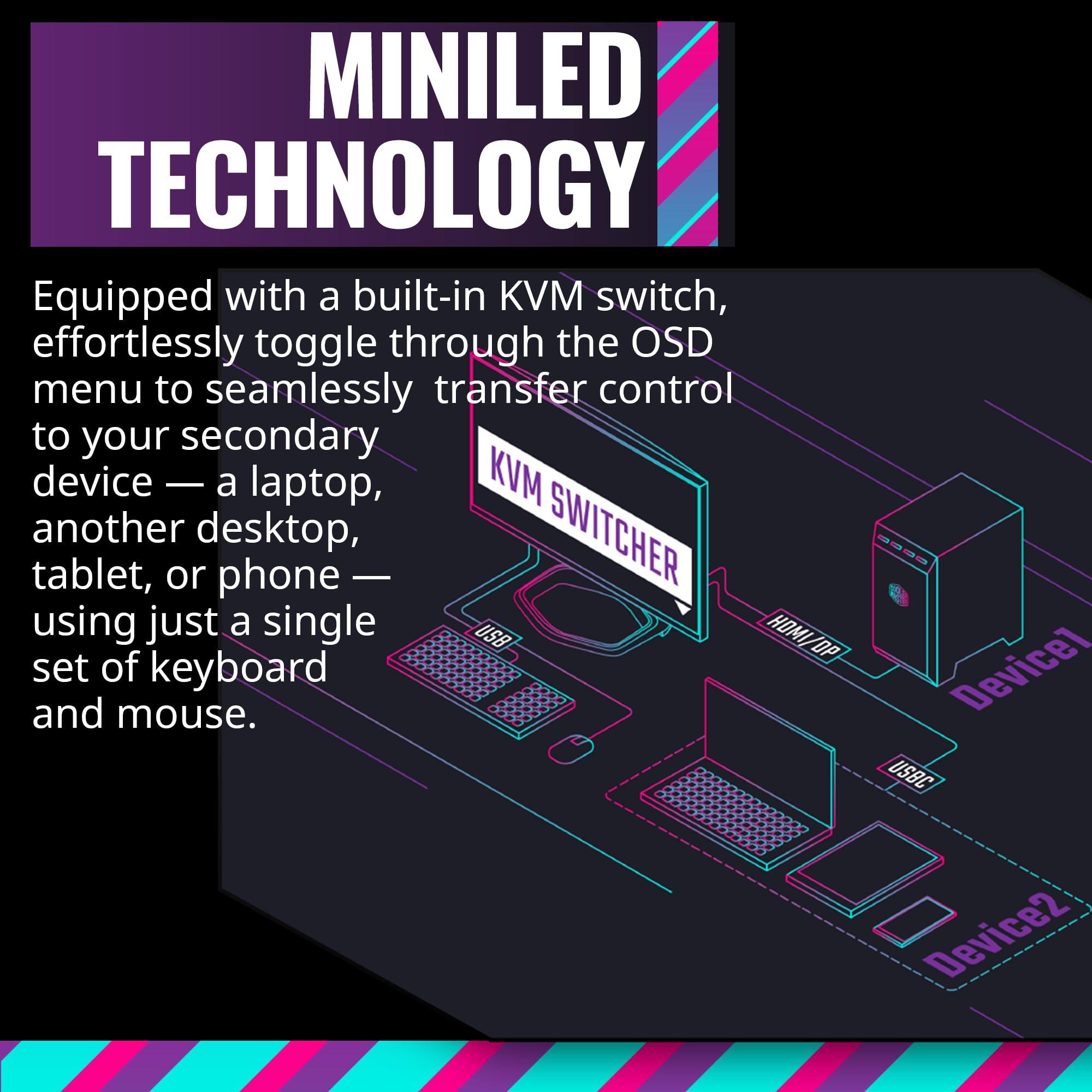 Cooler Master Cooler Master Tempest GP27Q 27 2K IPS 165Hz QD Tech QHD 2560 x 1440 PC Monitor,HDR1000, 1ms (MPRT)/ 2ms (GTG), FreeSync/G-Sync, MiniLED, DP1.4 * 1 + HDMI2.0 * 2 + TypeC*1 (CMI-GP27-FQS-US)
