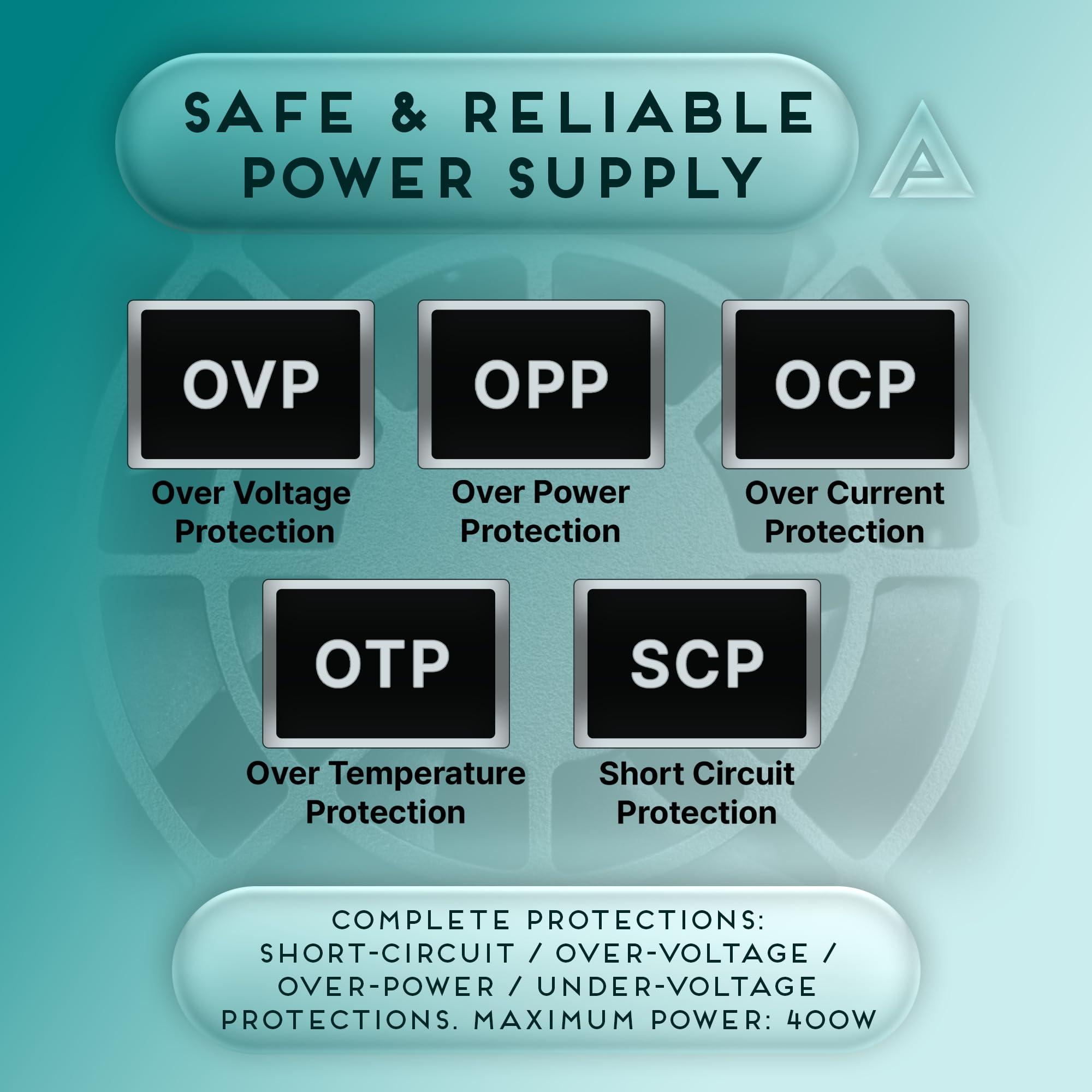 Apevia Apevia TFX-PFC400W TFX 400W Fixed Cables, Full Range Active PFC Computer Power Supply