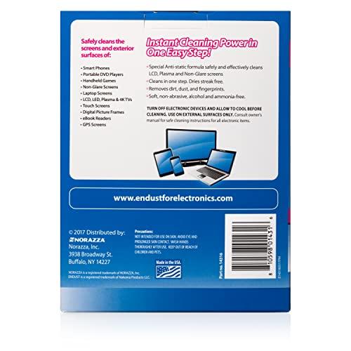 Endust Endust for Electronics; Individually Wrapped, Portable, Anti-Static, Screen & Electronics Cleaning Wipes; 150 Count (14316)