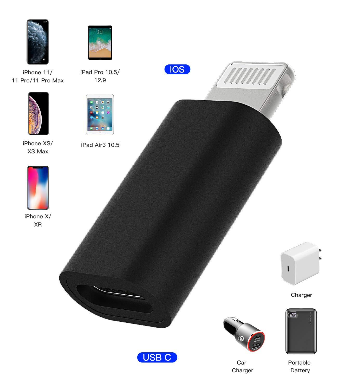 zoyuzan 4Pack,USB C Female to Lightning Male Adapter,USB-C to Lightning Adapter,Lightning to USB C,Type C Cable Charger Adaptor for Apple iPhone 12 11 Mini PRO MAX XS XR X SE2 7 8Plus Ipad AIR USBC Charging