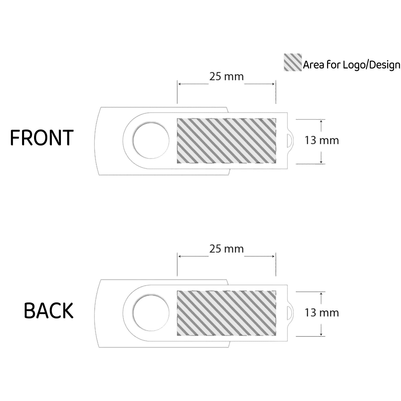 JBOS Custom USB Flash Drive 128MB 500 Pack, Customize USB Drives 128 MB Print with Logo Text or Image Customized Thumb Drives as Promotional Favorsd, Branding Made with JBOS Personalized USB Sticks
