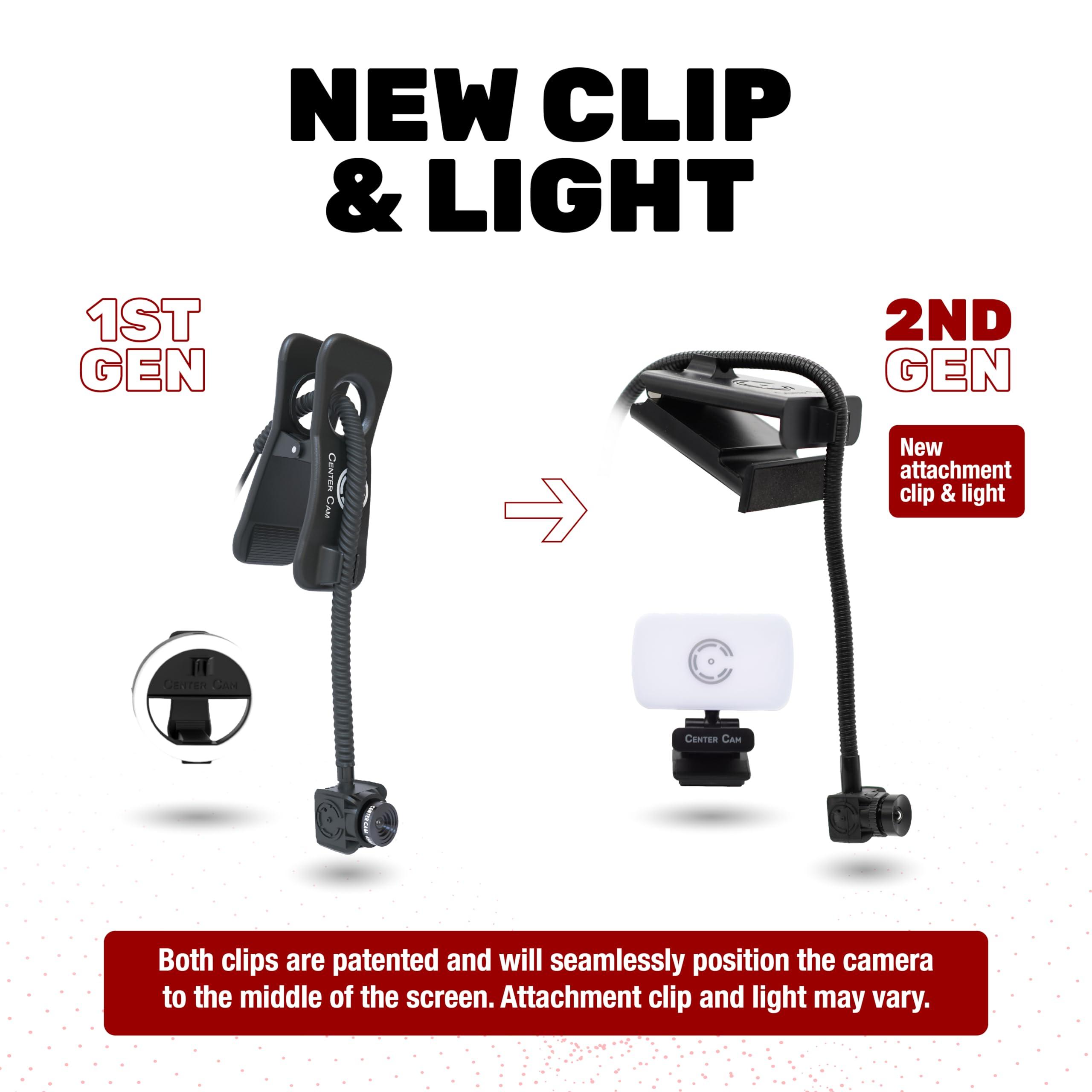 CC CENTER CAM Center Cam Deluxe Package - Middle-Screen HD 1080p Webcam, LED Ring Light, Carrying Case, Conference Lighting Kit for Zoom Meetings and Video Calls