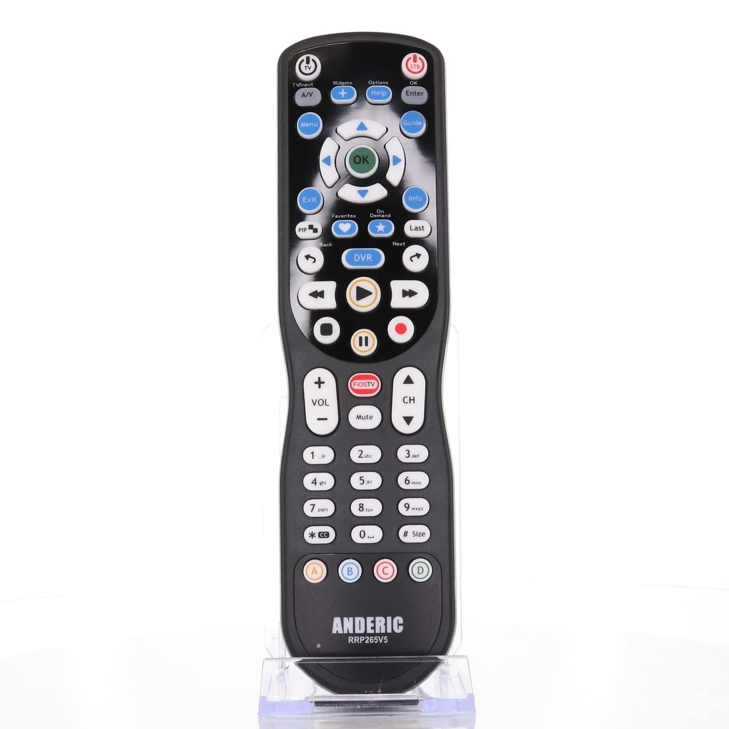 Anderic ANDERIC RRP265V5 Replacement Remote Control Compatible with Verizon FiOS 2-Device, Version 2/3/4/5 RC2655007/01, Work with All FiOS Systems and Set Top Boxes Replacement Controller