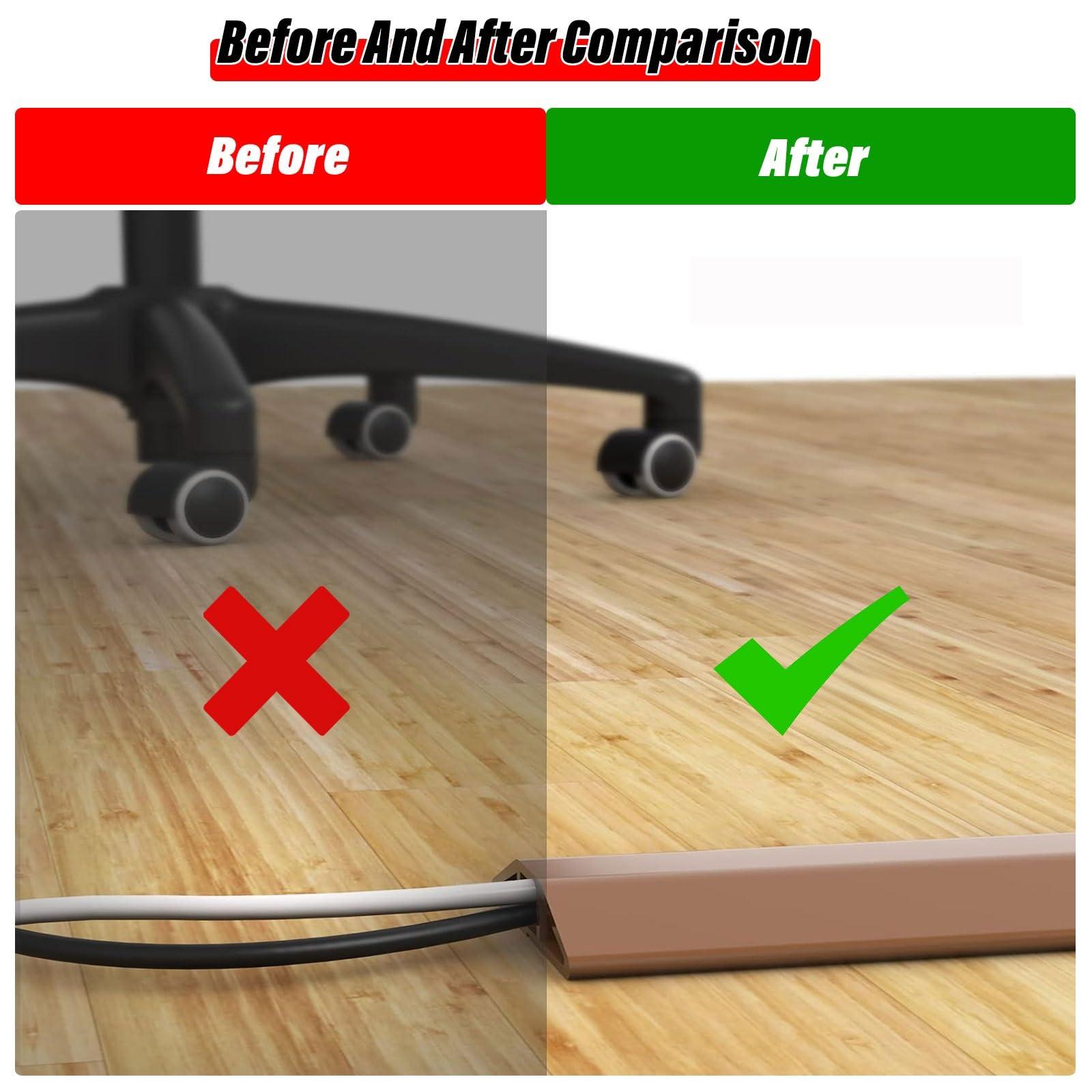 SUNULAN Cable Trunking,Wood-Effect Half round Cable Raceway,Self-Adhesive Backing Paintable Cable Trunking,Cable Concealer Management/Black-20Mm(79/100In)(Red 20Mm(79/100In))