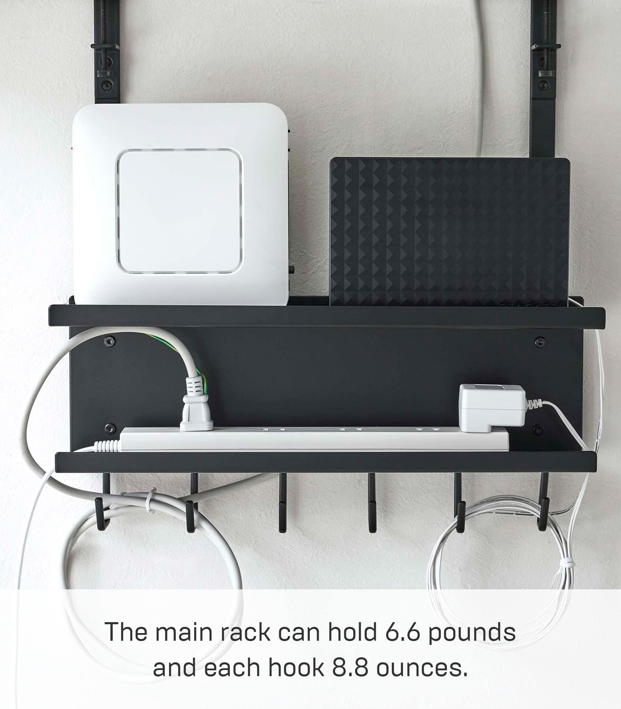 YAMAZAKI Yamazaki Home Smart Under-Desk Cable & Router Storage Rack Organizer Rack for Minamlist Office - Steel