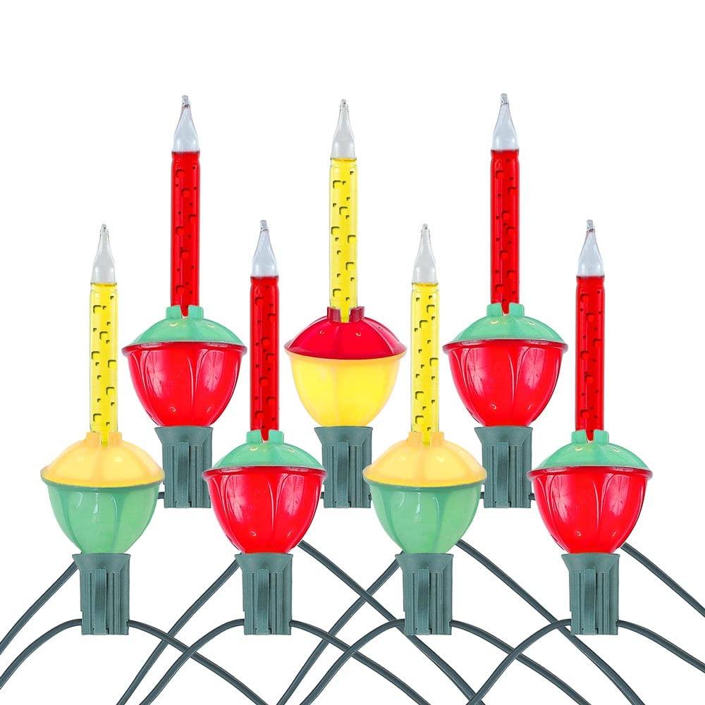 Novelty Lights Novelty Lights 7 Light Christmas Bubble Light Set Vintage Christmas Bubble Lights, Indoor And Outdoor Use, Bright And Joyful Illumination, Christmas Tree Lights (Red/Yellow)
