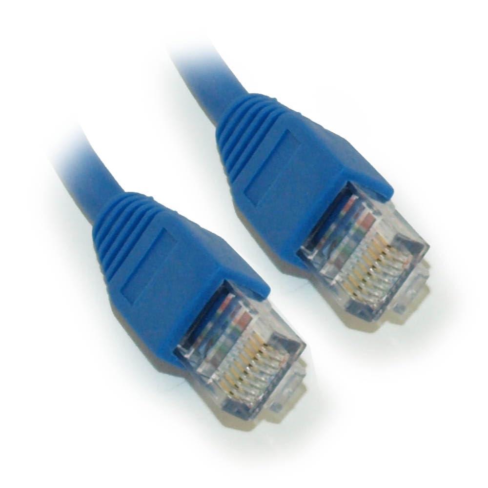 My Cable Mart MyCableMart 2ft Cat5E Ethernet RJ45 Patch Cable, Stranded, Snagless Booted, Blue