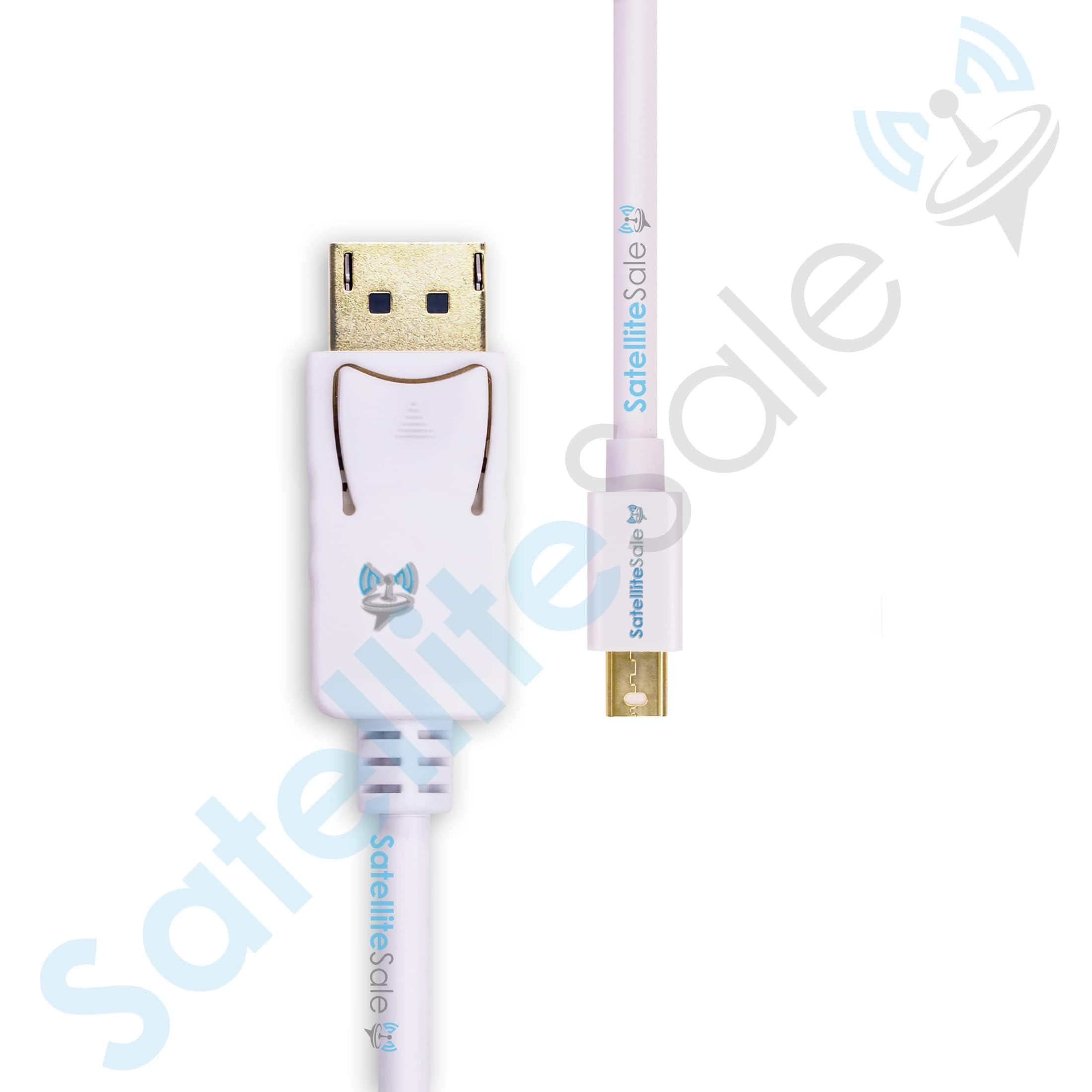 SatelliteSale SatelliteSale Mini DisplayPort to Display Port DP Cable Male to Male 4K/30Hz 8.64Gbps Universal Wire PVC White Cord 3 feet