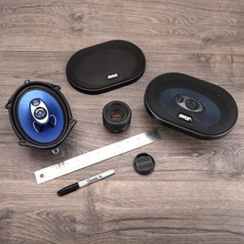 Pyle Pyle 5 x 7 Car Sound Speaker (Pair) - Upgraded Blue Poly Injection Cone 3-Way 300 Watts w/Non-fatiguing Butyl Rubber Surround 80-20Khz Frequency Response 4 Ohm & 1\" ASV Voice Coil - PL573BL, Apple
