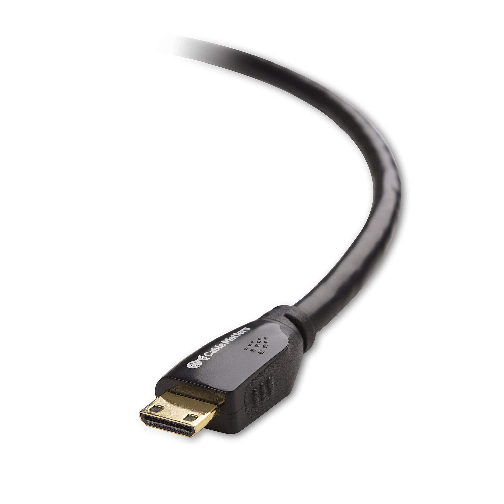 Cable Matters Cable Matters High Speed HDMI to Mini HDMI Cable (Mini HDMI to HDMI) 4K Resolution Ready 15 Feet & 2-Pack Micro HDMI to HDMI Adapter