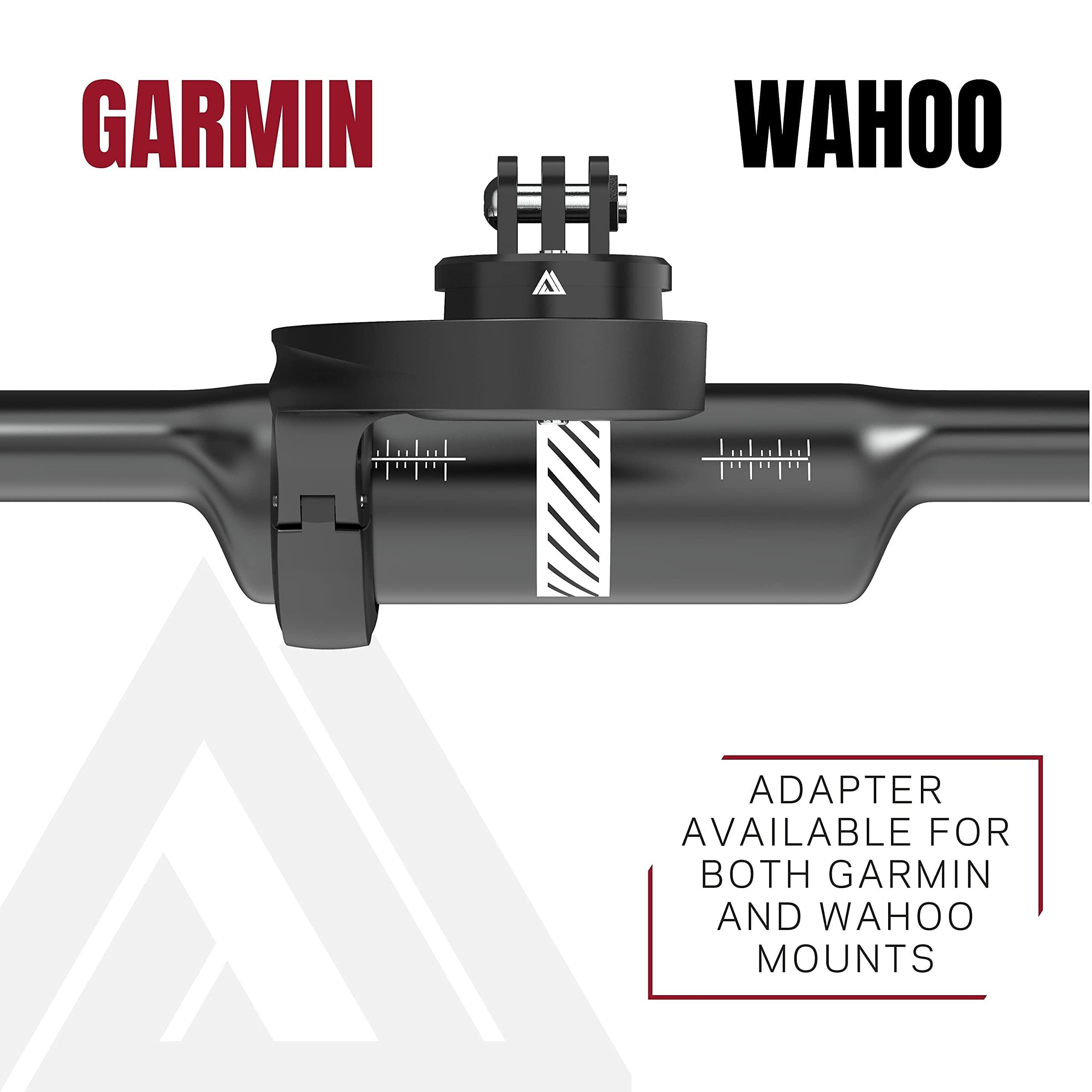 KOM Cycling KOM Cycling Wahoo Elemnt Roam & Elemnt Bolt Out Front Handlebar Mount from Top Mount Compatible with GoPro Adapters That Quarter Turn into Compatible Computer Mounts Bundle