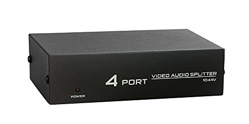 AllAboutAdapters 1 in 4 Out Composite Video Stereo Audio Distributor Splitter