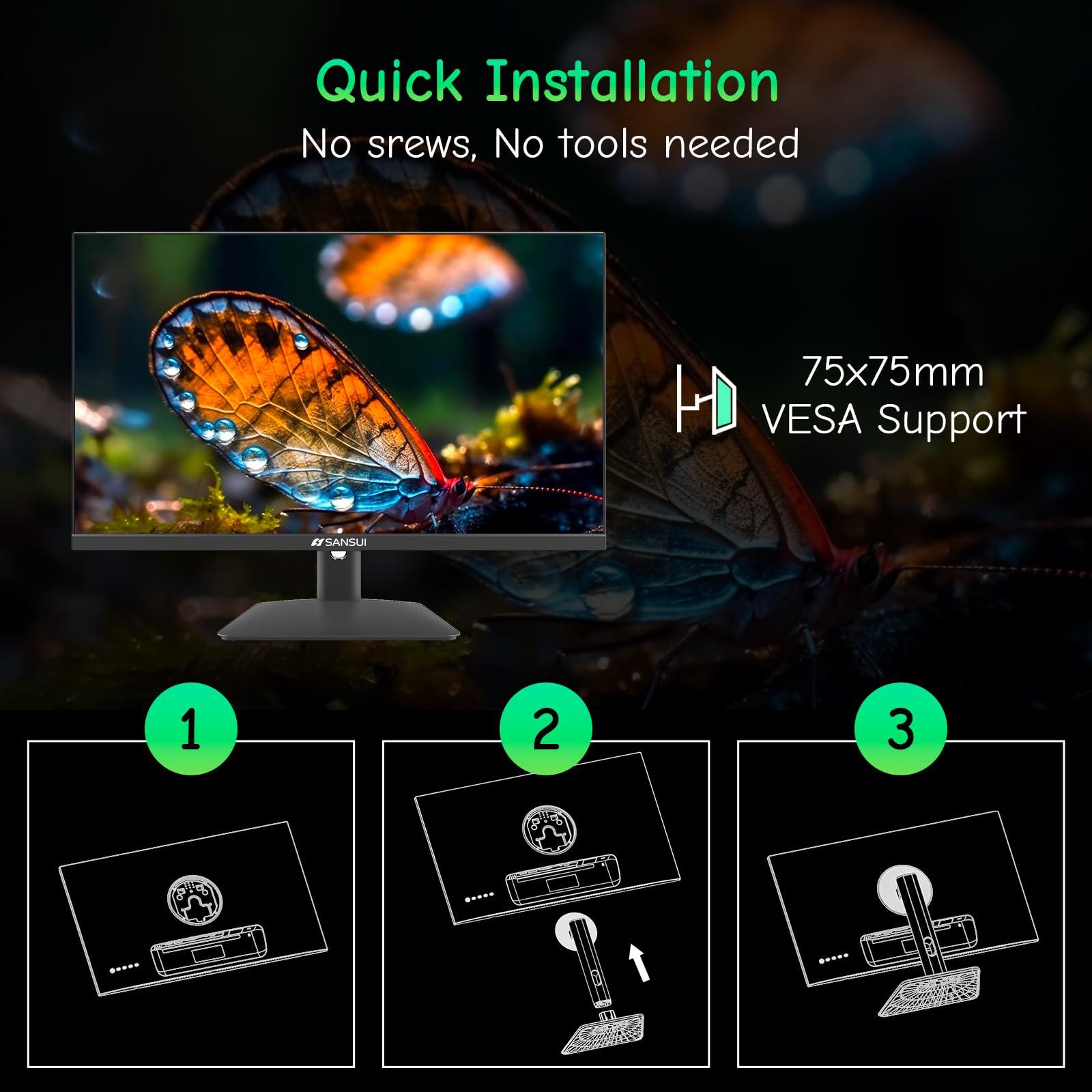 SANSUI SANSUI 32 Inch Curved 240Hz Gaming Monitor High Refresh Rate, FHD 1080P Gaming PC Monitor HDMI 2.12, DP 1.42, Curved 1500R, 1ms(OD), HDR, VESA Compatible (ES-G32C3F One DP Cable Included)