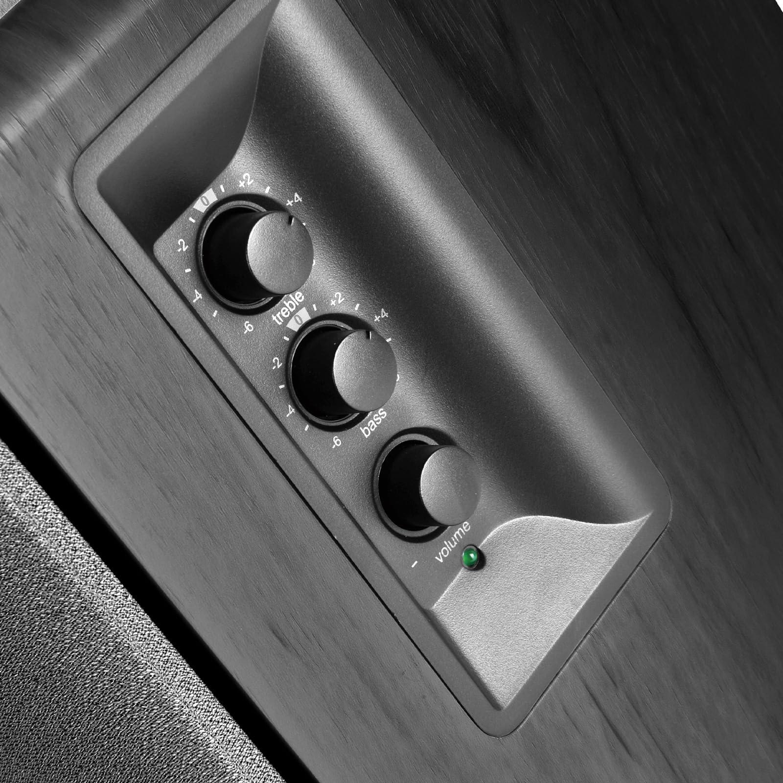 Edifier Edifier R1280T Powered Bookshelf Speakers - 2.0 Active Near Field Studio Monitor Speaker - Black - 42 Watts RMS