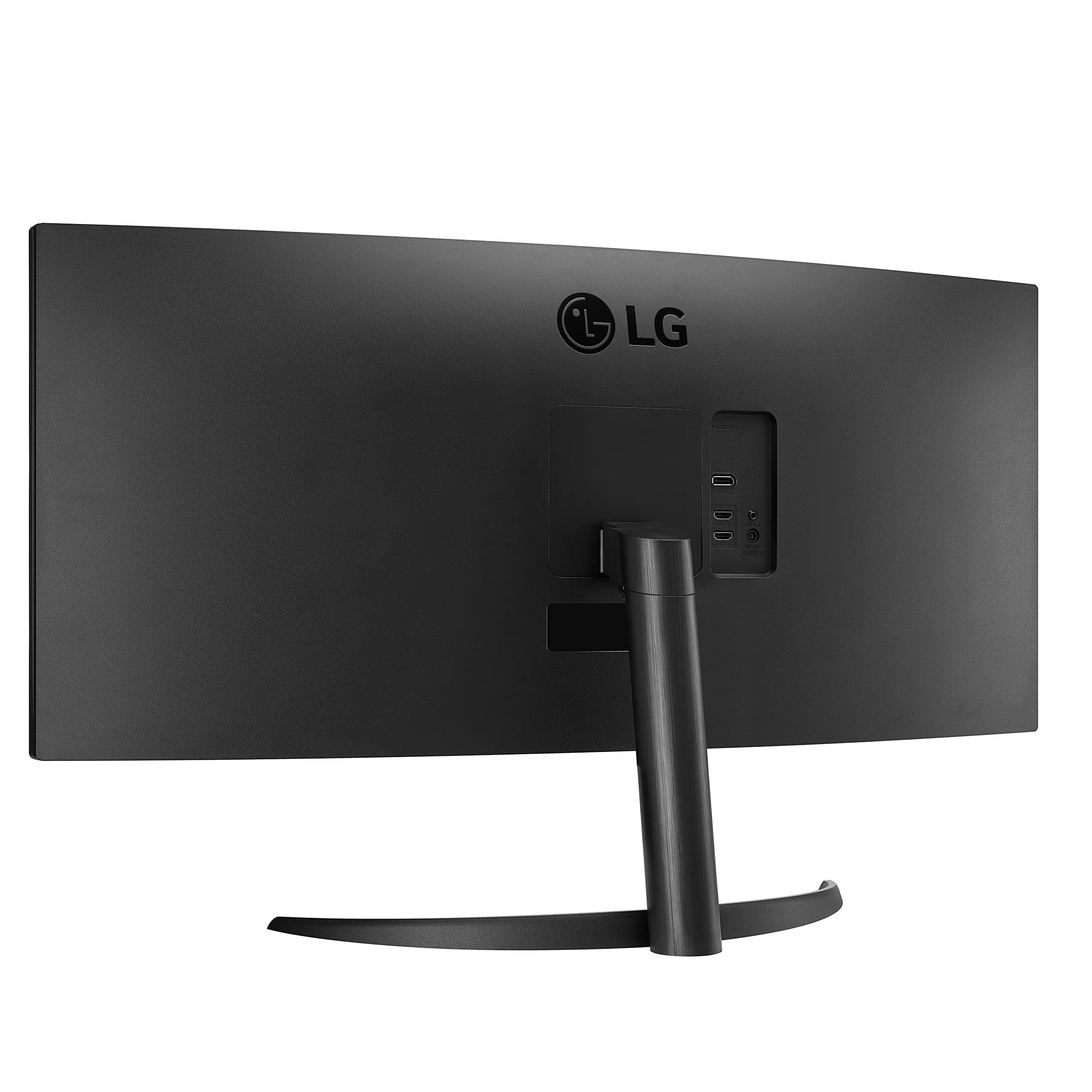 LG LG 34WP60C-B 34-Inch 21:9 Curved UltraWide QHD (3440x1440) Gaming Computer Monitor with 160Hz sRGB 99% Color Gamut and HDR 10, AMD FreeSync Premium and 3-Side Virtually Borderless Screen Tilt,Black
