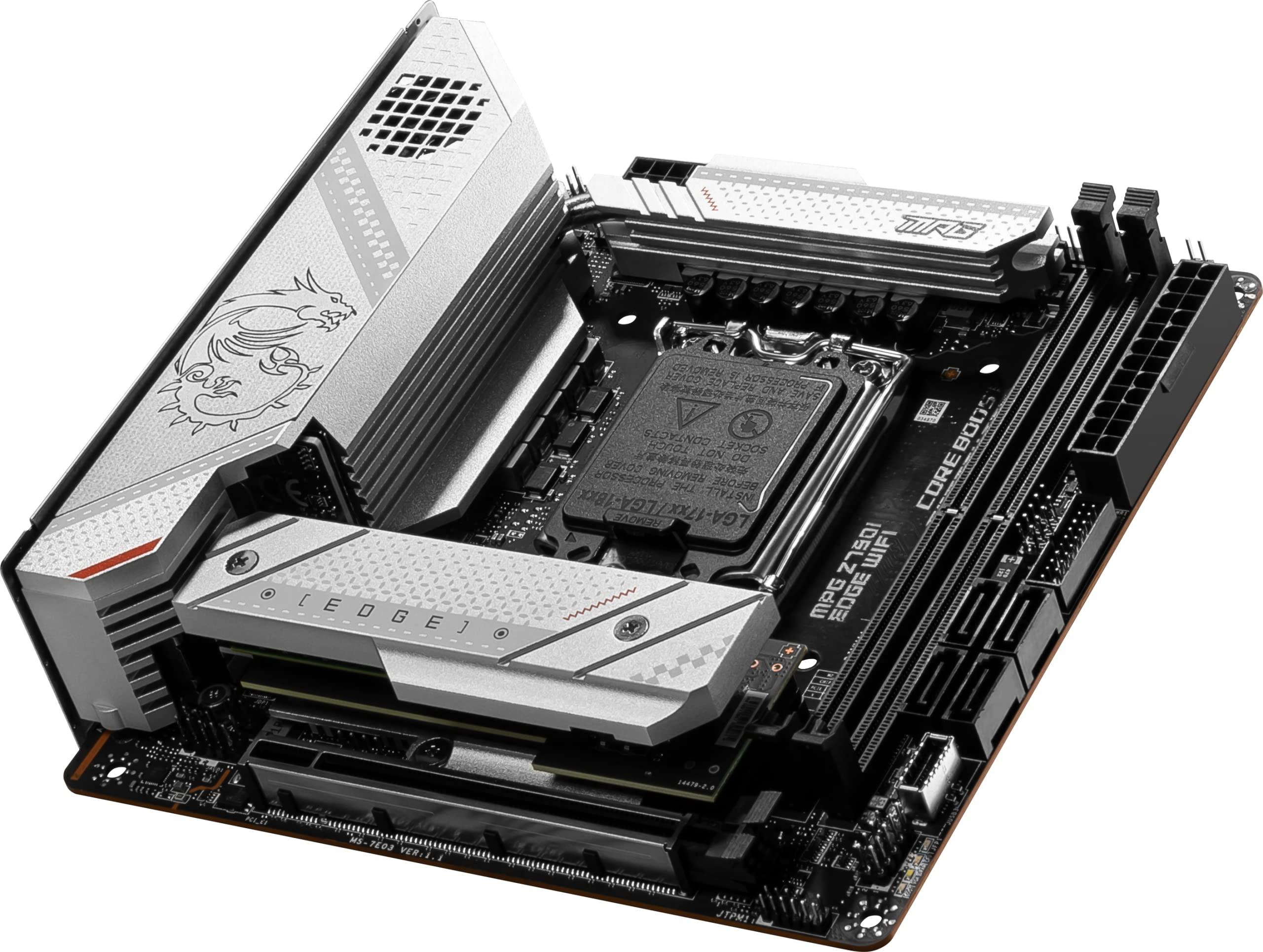 MSI MSI MPG Z790I Edge WiFi Gaming Motherboard (Supports 12th/13th/14th Gen Intel Processors, LGA 1700, DDR5, PCIe 5.0, M.2, 2.5Gbps LAN, USB 3.2 Gen2, Wi-Fi 6E, Bluetooth 5.3, Mini-ITX)