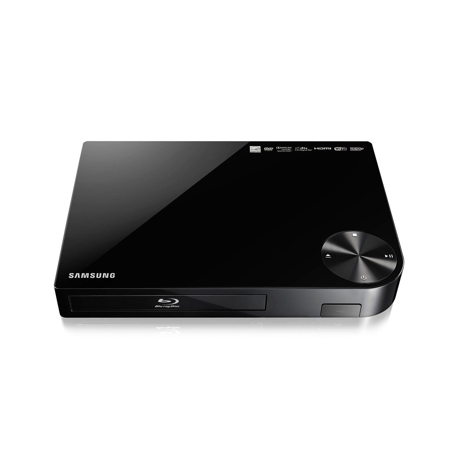 Samsung Samsung BD-F5700 Blu-ray DVD Disc Player with Built-in Wi-Fi Internet Connection, 1080p and Full HD Upconversion, Plays Blu-ray Discs, DVDs and CDs, Plus High Speed HDMI Cable (Renewed)