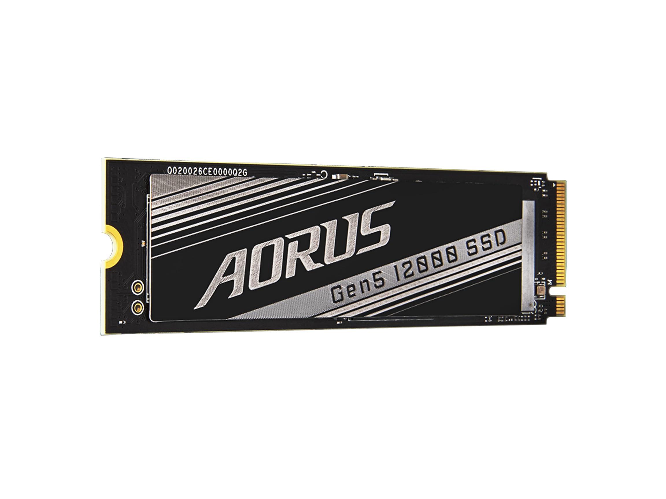 GIGABYTE GIGABYTE AORUS Gen5 12000 SSD 2TB PCIe 5.0 NVMe M.2 Internal Solid State Hard Drive with Read Speed Up to 12400MB/s, Write Speed Up to 11800MB/s, AG512K2TB