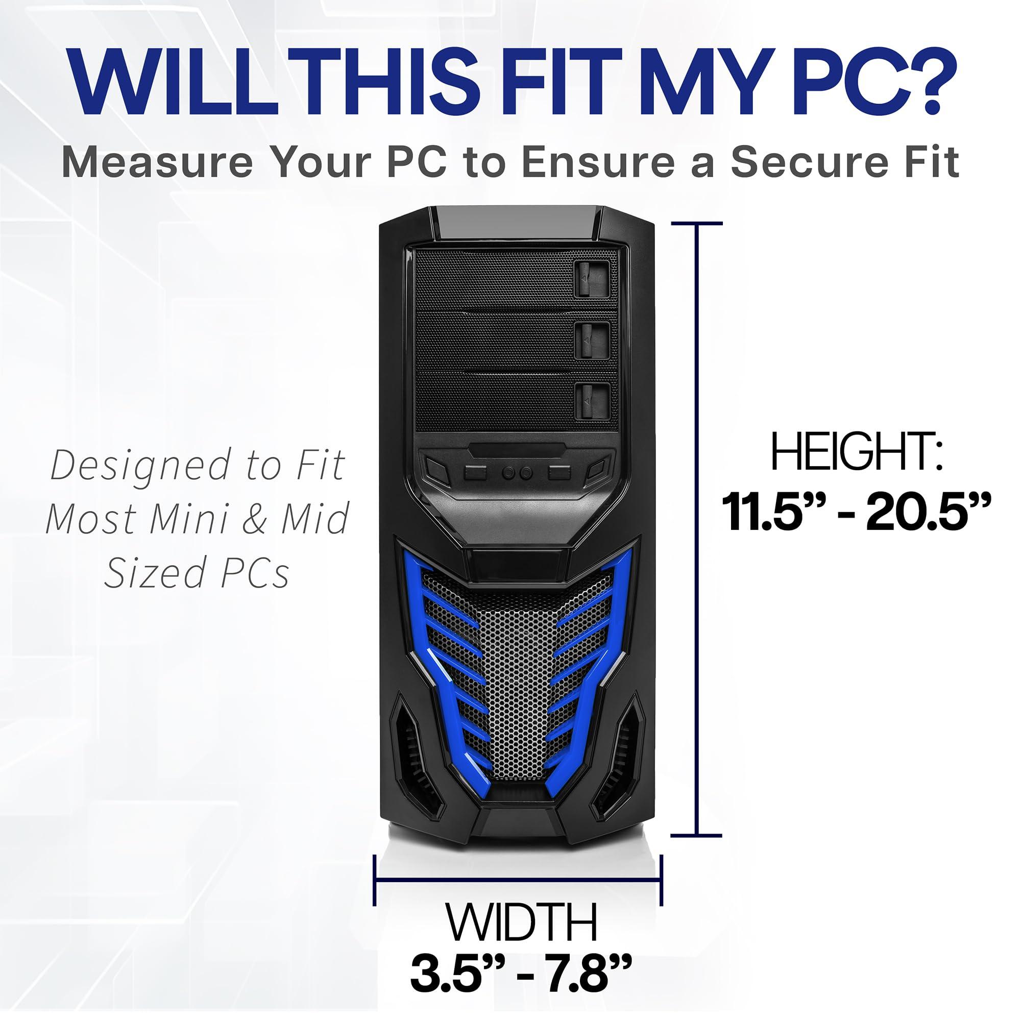 VIVO VIVO Adjustable Clamp-on Desk Leg PC Mount, Under Desk PC Bracket, Computer Case CPU Holder with Tool-Free Installation, Black, MOUNT-PC01C