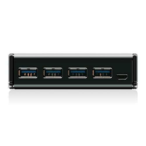 IOGEAR IOGEAR 4x2 USB 3.0 Peripheral Sharing Switch - Share 4 USB Devices Between 2 Computers - LED Indicators - Cables n Remote Included - PC - MAC - Printer - Scanner - Mouse/Keyboard and More - GUS432