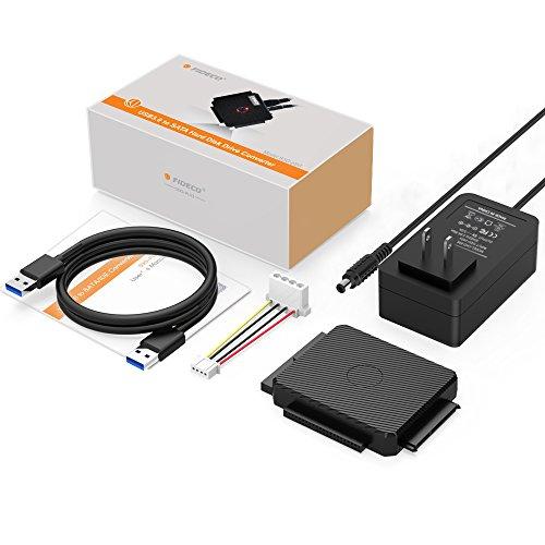 FIDECO FIDECO SATA/IDE to USB 3.0 Adapter, Hard Drive Adapter Cable Converter for Universal 2.5/3.5 Inch IDE HDD, 2.5 Inch SSD, 5.25-Inch DVD-ROM/CD-ROM/CD-RW/DVD-RW/DVD+R