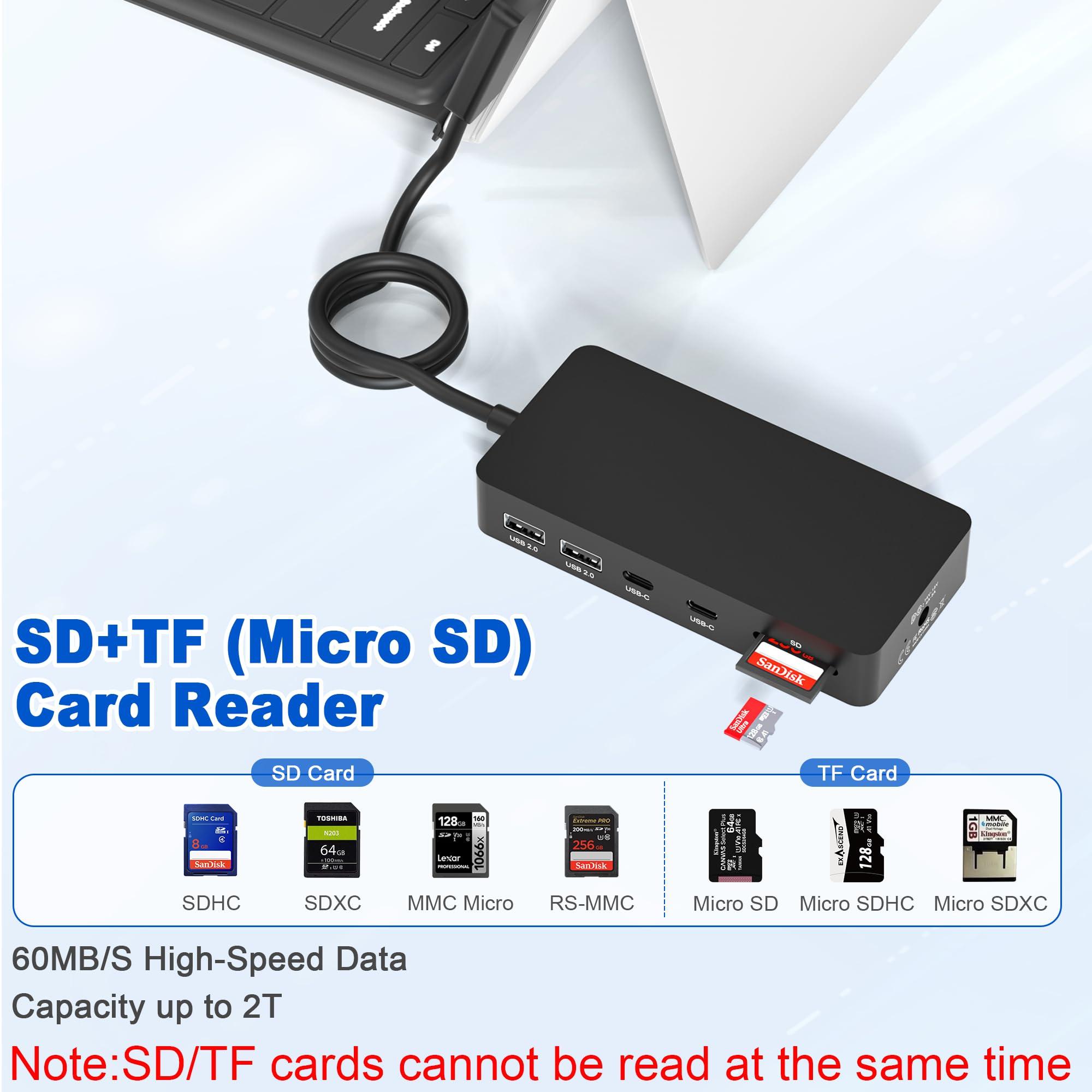 Rytaki New Microsoft Surface Dock Triple Display Dual 4K@60Hz HDMI+VGA, 11 in 1 Surface Docking Station for Surface Pro 10/9/X/8/7/6/5/4/3, Surface Laptop 6/5/4/3/2/1, Surface Laptop Go 3/2/1, Surface Book