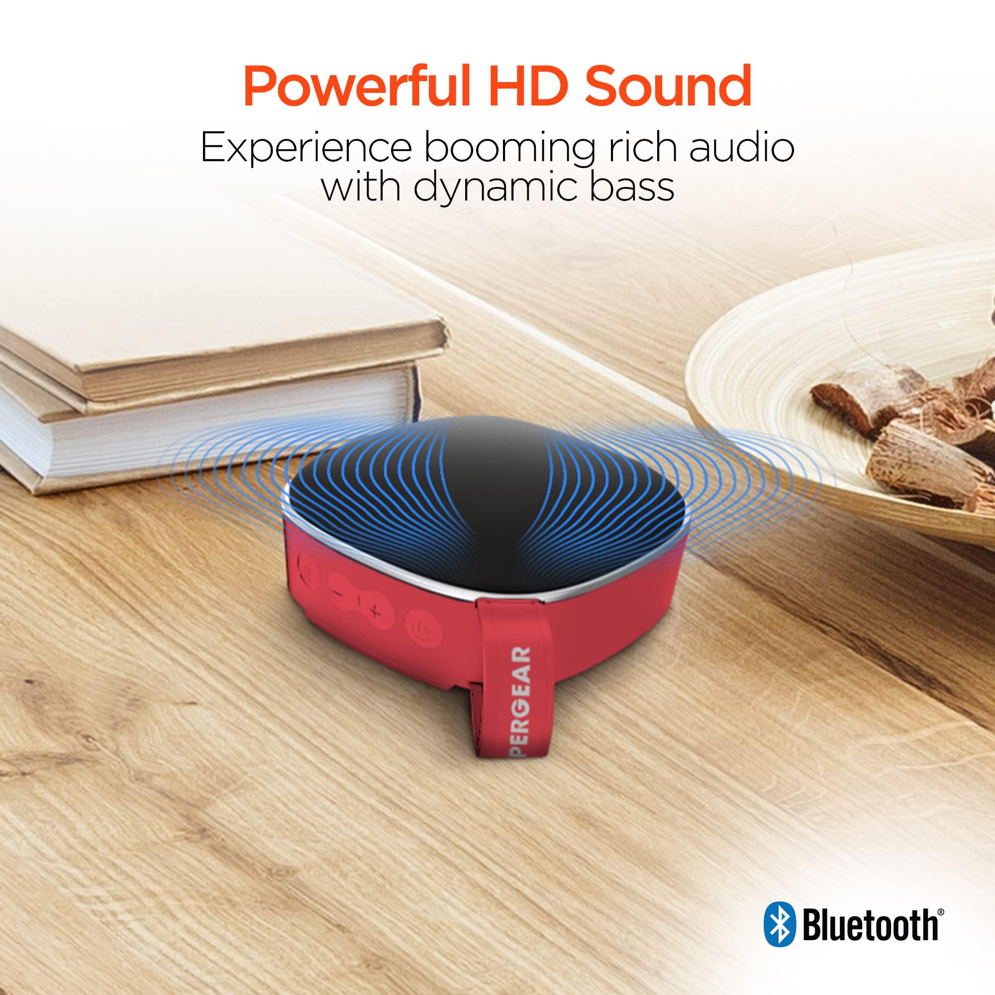 HyperGear HyperGear Bluetooth Speaker - Portable Bluetooth Speakers with Powerful Loud HD Stereo Sound, Built-in Mic to Take Calls Stream Music Indoor, Outdoor, Portable Speaker- Red