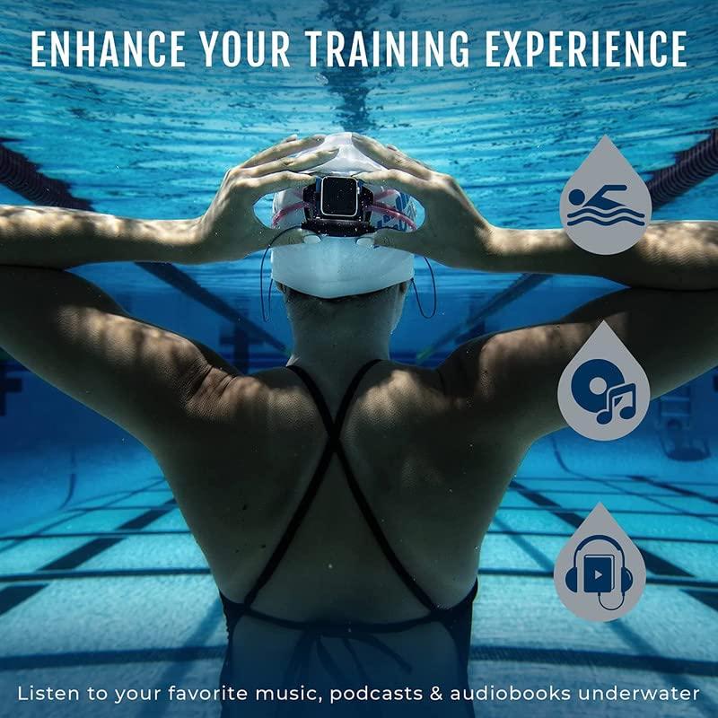 H2O Audio H2O Audio Interval Waterproof Swimming Headphones for Apple Watch  Bluetooth IPX8 Underwater Sports Earbuds with Bass-Amplified Surge S+, 6-Hour Playtime