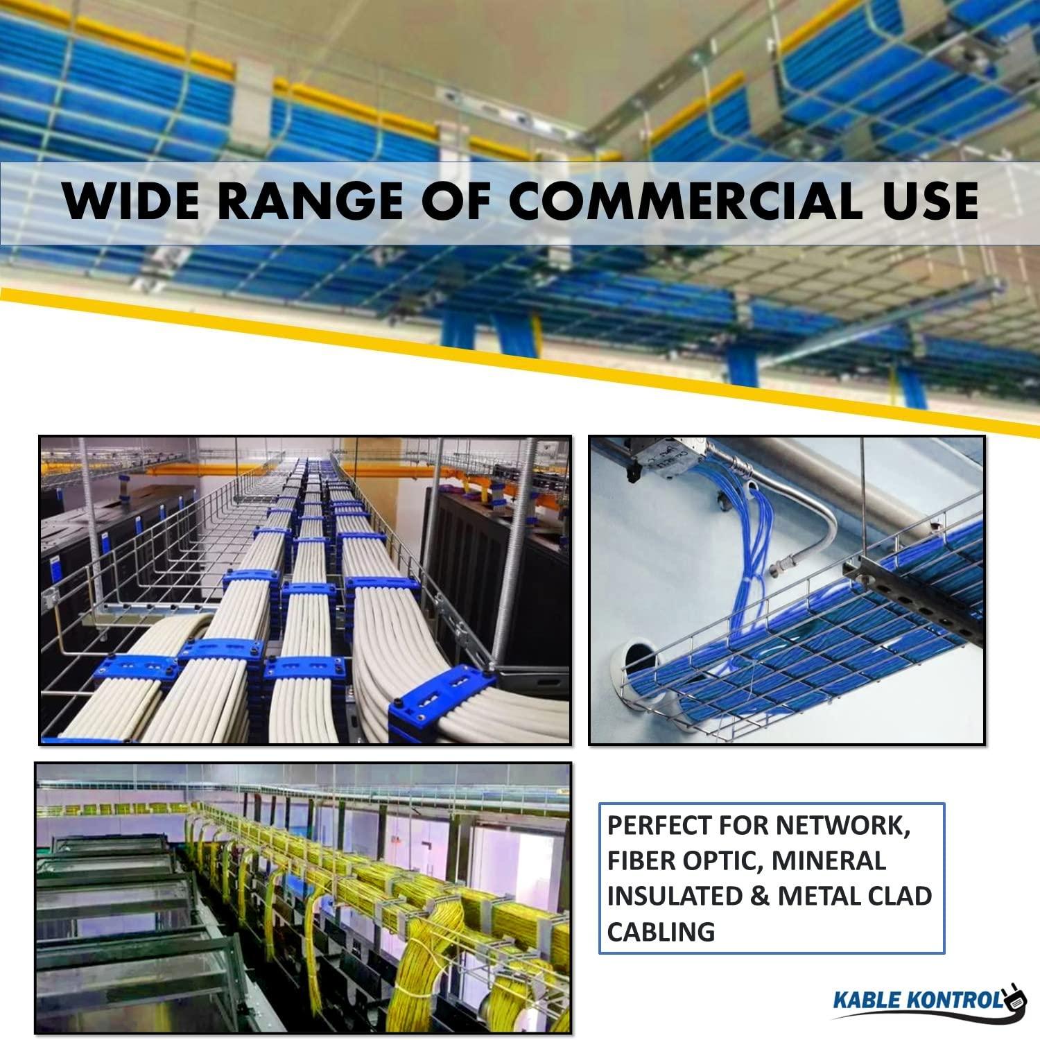 KABLE KONTROL Kable Kontrol Ceiling Hanger Kits 6 Width - Wire Mesh Tray Cable Management Rack Cords Organizer Cable Basket, Zinc Plated Steel NEC Approved for Network, Fiber Optic, Cabling Accessory