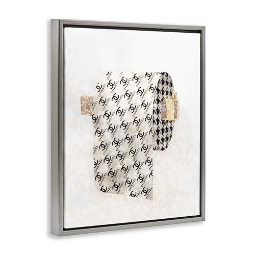 Stupell Industries Stupell Industries Fashion Glam Toilet Paper Designer Detailing, Floater Frame, Design by Ziwei Li