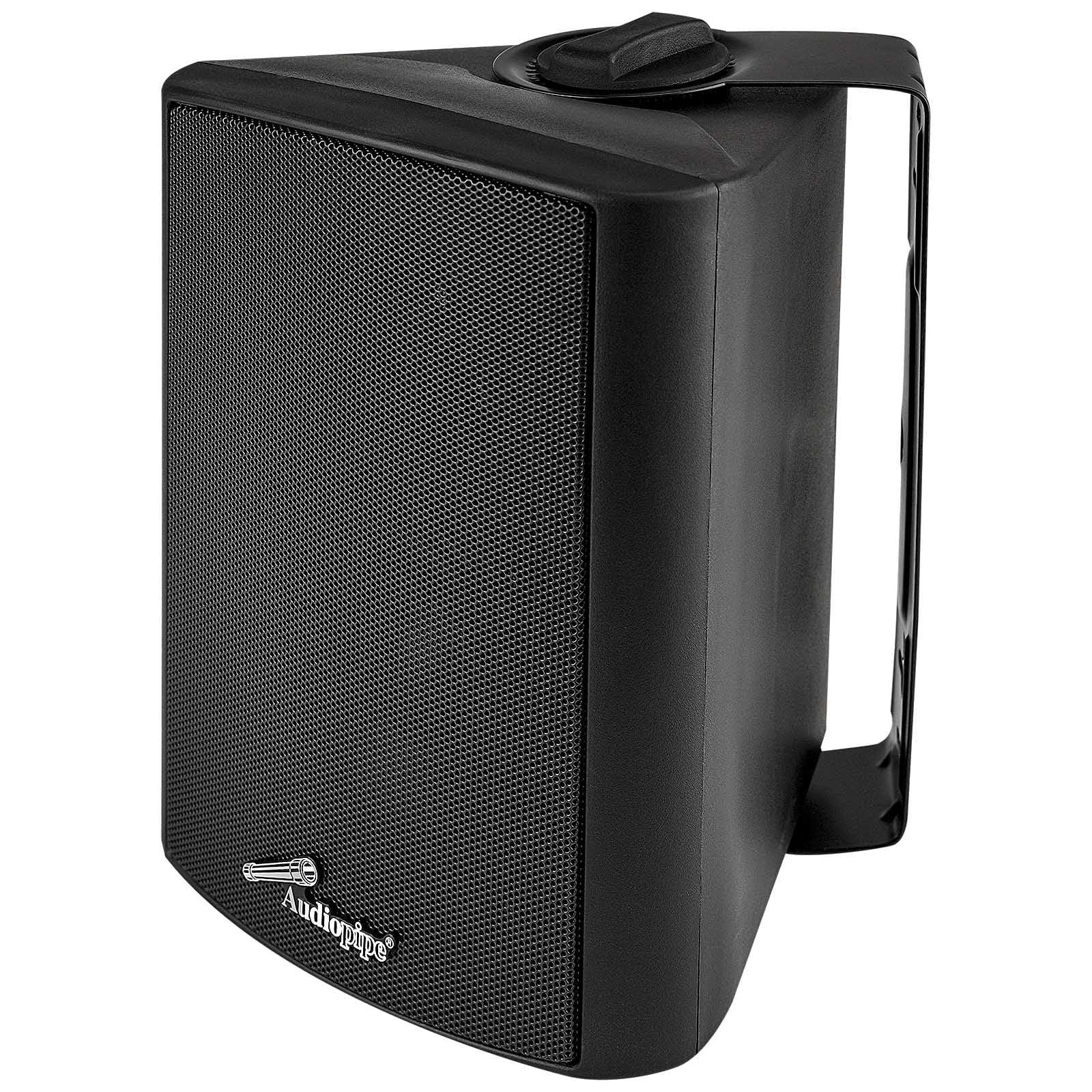 Audiopipe Audiopipe 4 2-Way Indoor/Outdoor Weatherproof Loudspeaker (ODP-423BK), Black, Monitor Speaker, 2-Way, 60 Watts, 8 Ohms, Long-Lasting, Music-Responsive LED Lighting (Sold in Pairs)