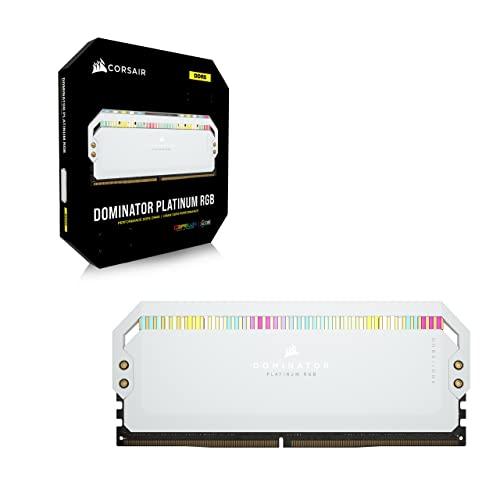 Corsair CORSAIR DOMINATOR PLATINUM RGB DDR5 RAM 32GB (2x16GB) 6200MHz CL36 Intel XMP iCUE Compatible Computer Memory - White (CMT32GX5M2X6200C36W)