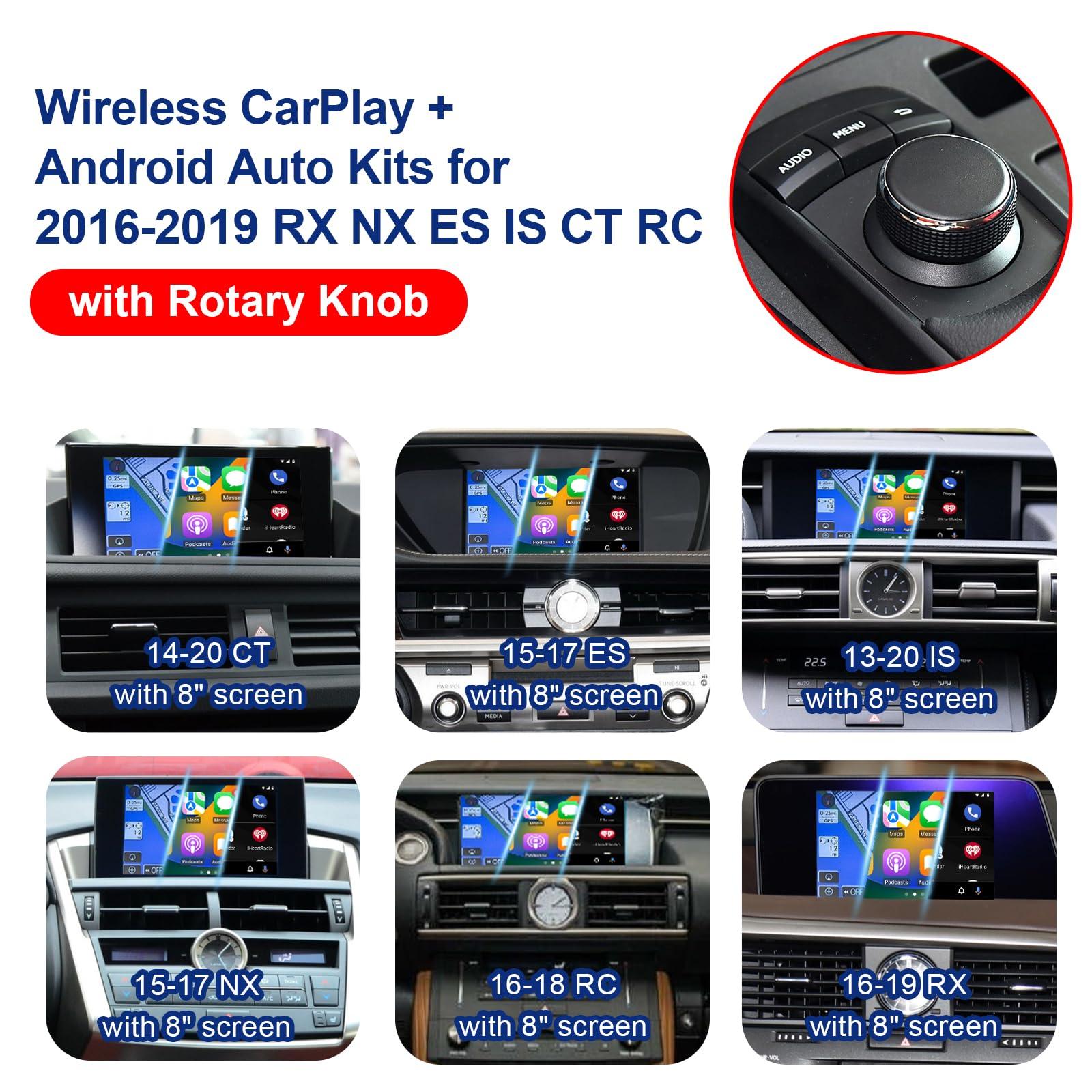 Autuvone AUTUVONE LVDS Wireless Wired CarPlay for Lexus RX ES NX CT is RC OEM Rotary Knob Controller, Add On Car Play, Support Wireless Android Auto Retaining The Factory Operation System