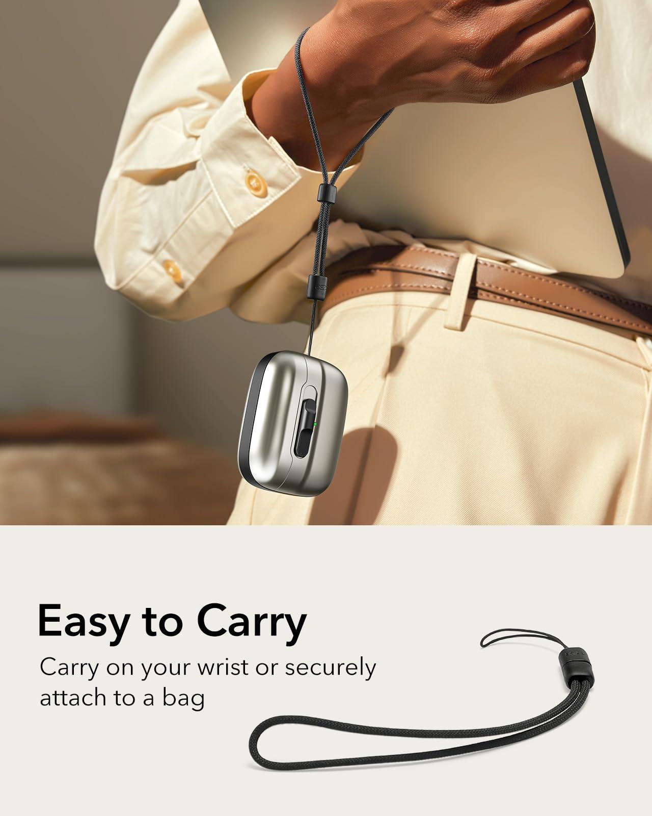 ESR ESR for AirPods Pro Case (2023/2022/2019, 2nd/1st Gen), Compatible with Airpods Pro 2 (USB-C/Lightning Cable), MagSafe Ready, Magnetic Lid Lock, Full Drop Protection Cover with Lanyard, Titanium