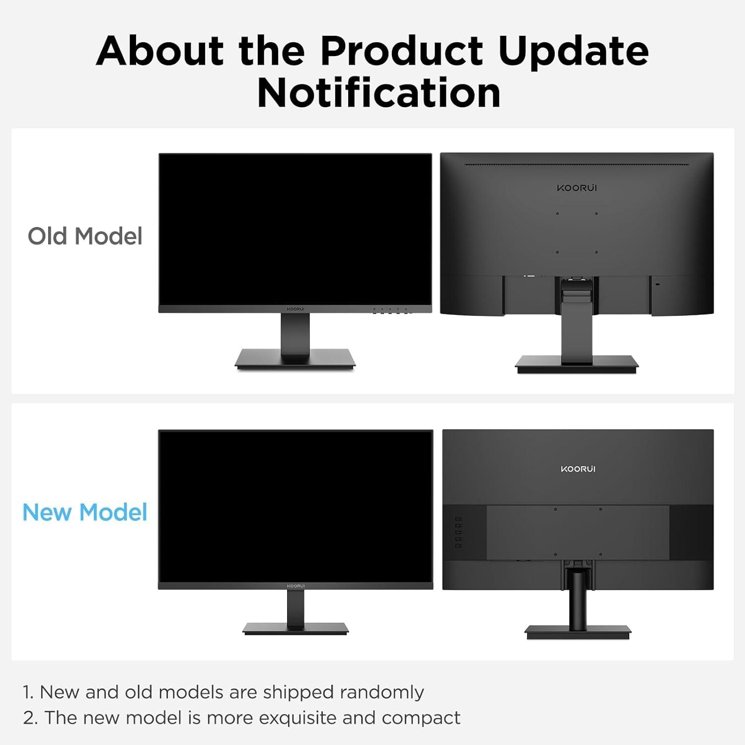 KOORUI KOORUI 22 Inch Computer Monitor Full HD 1080P 100Hz PC Gaming Screen VA Panel Ultra-Slim Display 3000:1 Contrast Ratio with Adpitive Sync (HDMI/VGA/VESA Compatible 100x100mm/Audio Out), Tilt, Black